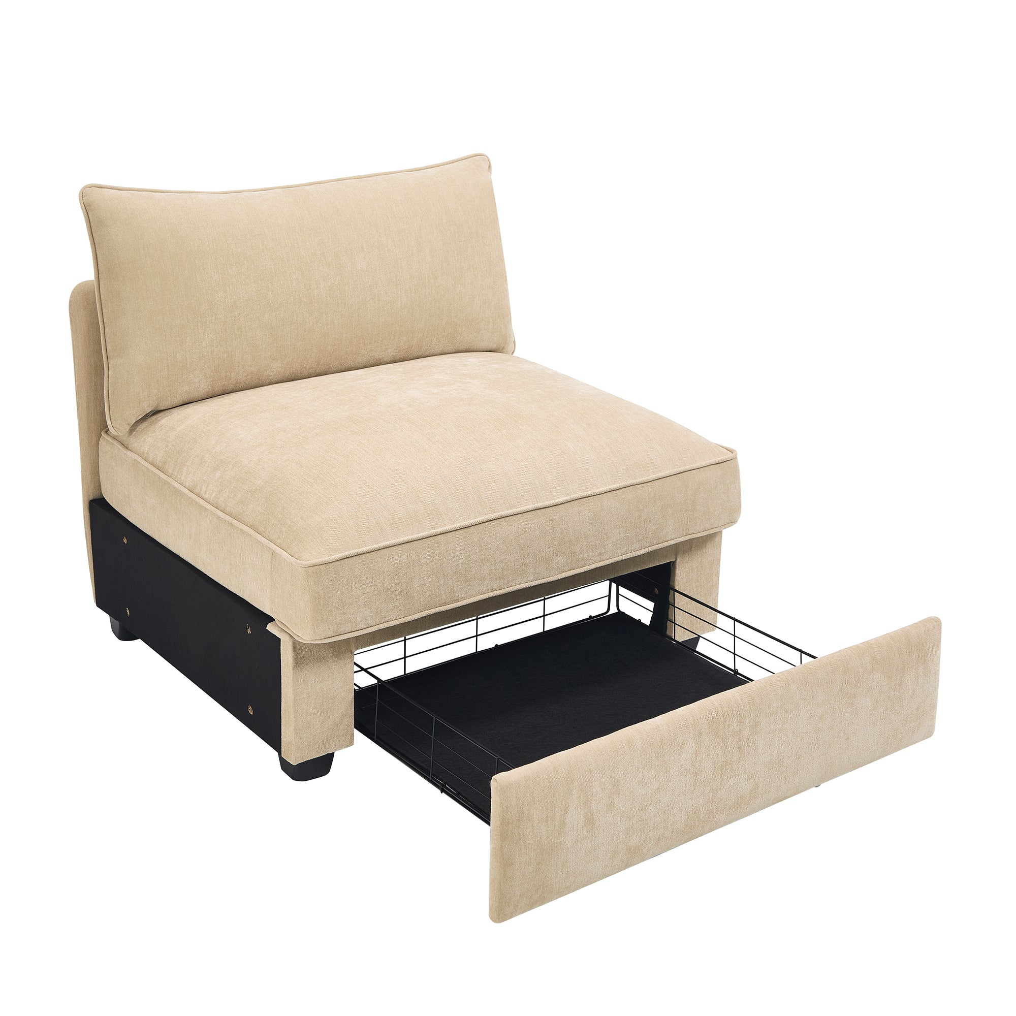 Armless sofa Velvet - Wheat