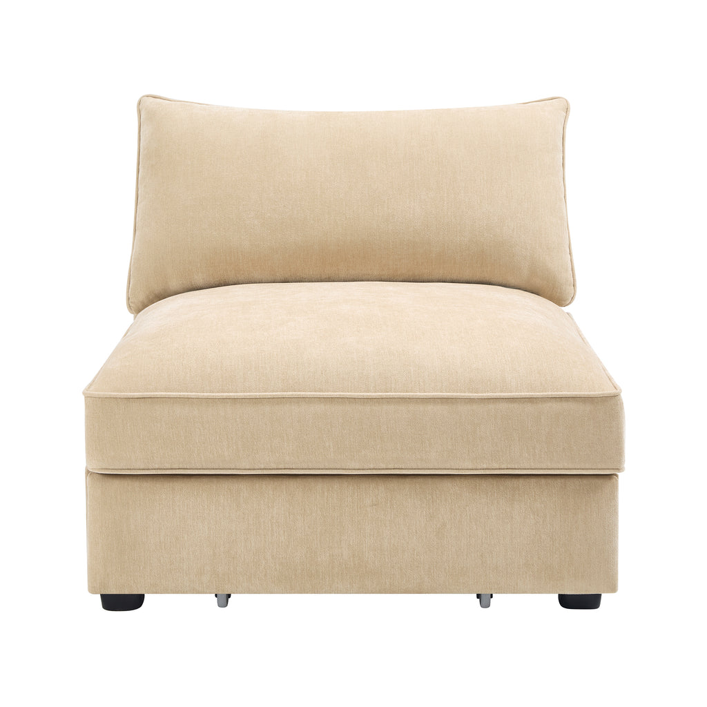 Armless sofa Velvet - Wheat