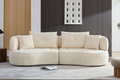 WKS7W  White, 4-seat modular sofa, durable fabric, solid wood frame, high density sponge cushion, 4 pillows