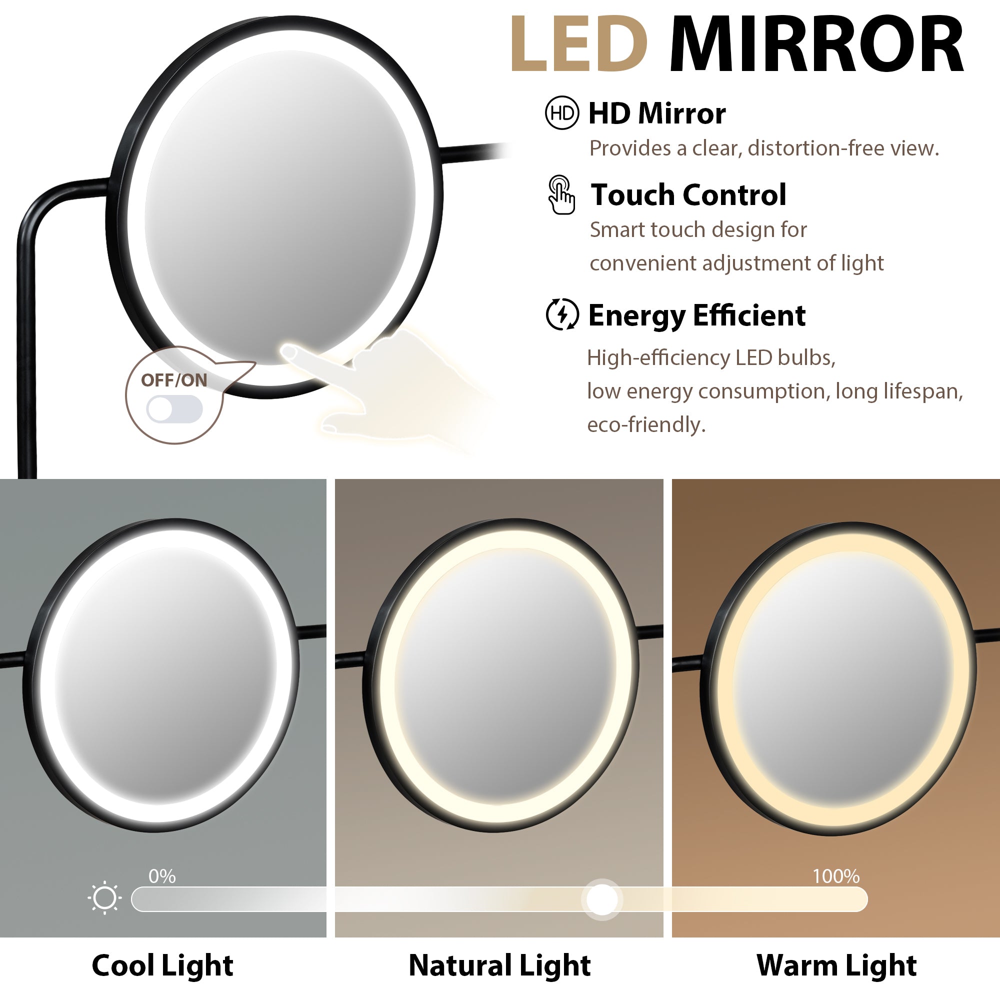 GO 40" Makeup Vanity Desk with 3-Mode Lighted Mirror & Wireless Charging Station , Vanity Table with Drawer & 3 Open Shelves for Ample Storage Space, Dressing Table for Bedroom, White