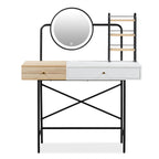 GO 40" Makeup Vanity Desk with 3-Mode Lighted Mirror & Wireless Charging Station , Vanity Table with Drawer & 3 Open Shelves for Ample Storage Space, Dressing Table for Bedroom, White