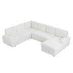 Oversized Modular Storage Sectional Sofa Couch for Home Apartment Office Living Room,Free Combination L/U Shaped Corduroy Upholstered Deep Seat Furniture Convertible Sleeper Sofabed RIGHT