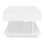 U-Can 41.3''-76.7'' Extendable Coffee Table, Efficient Central Coffee Table with Multiple Storage Compartments, Multifunctional Adjustable Coffee Table with Hidden Storage Space for Living Room