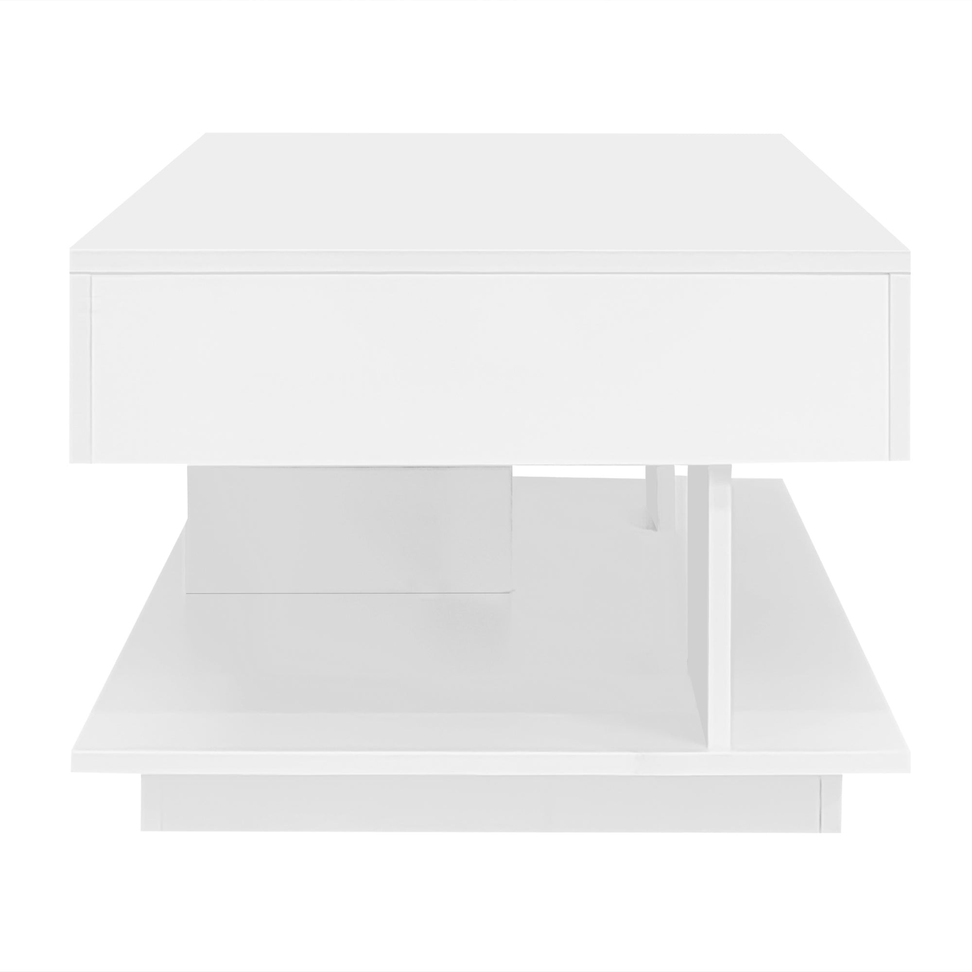 U-Can 41.3''-76.7'' Extendable Coffee Table, Efficient Central Coffee Table with Multiple Storage Compartments, Multifunctional Adjustable Coffee Table with Hidden Storage Space for Living Room