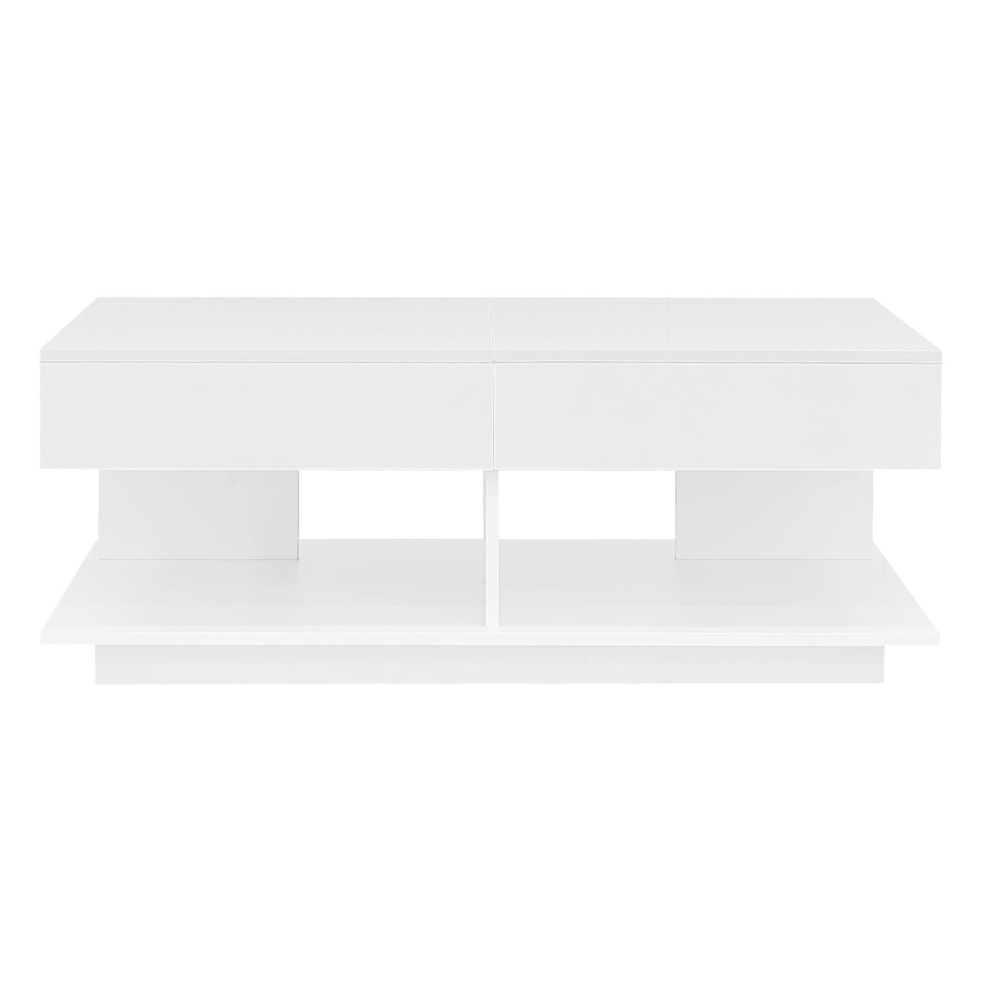 U-Can 41.3''-76.7'' Extendable Coffee Table, Efficient Central Coffee Table with Multiple Storage Compartments, Multifunctional Adjustable Coffee Table with Hidden Storage Space for Living Room