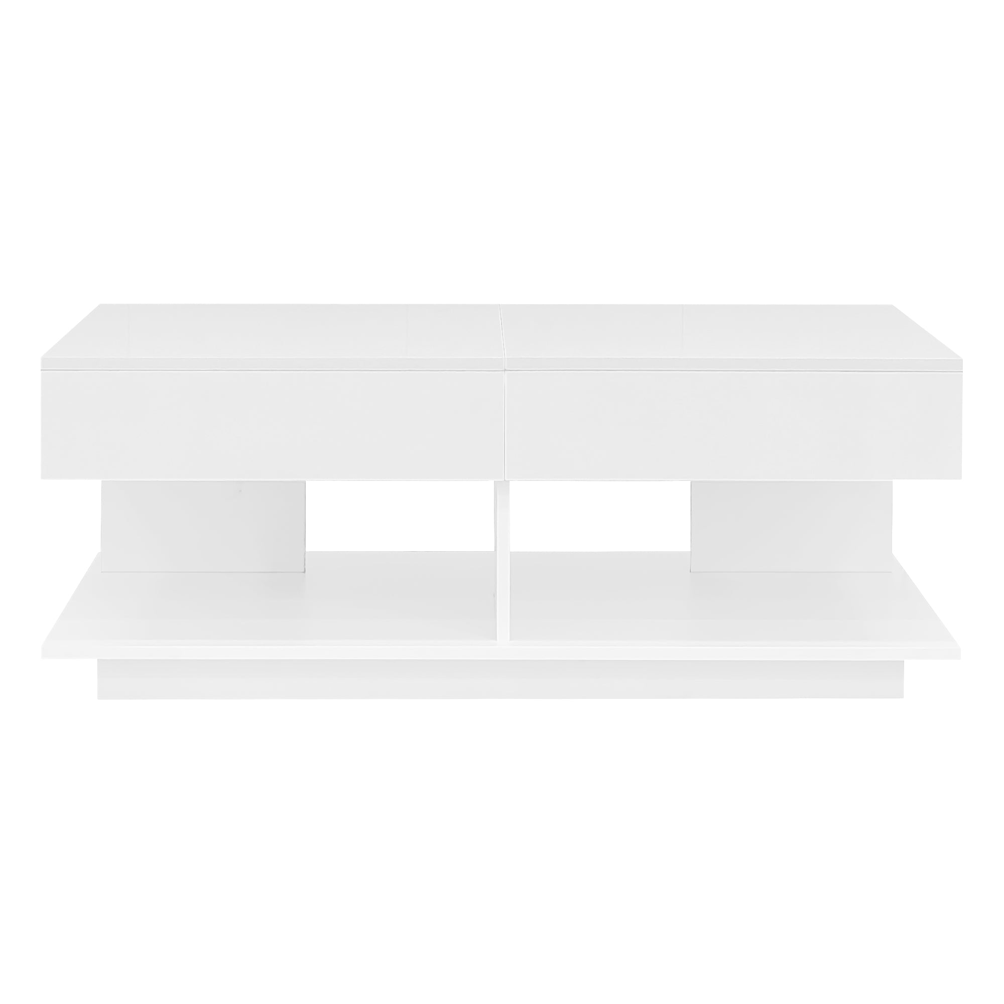 U-Can 41.3''-76.7'' Extendable Coffee Table, Efficient Central Coffee Table with Multiple Storage Compartments, Multifunctional Adjustable Coffee Table with Hidden Storage Space for Living Room