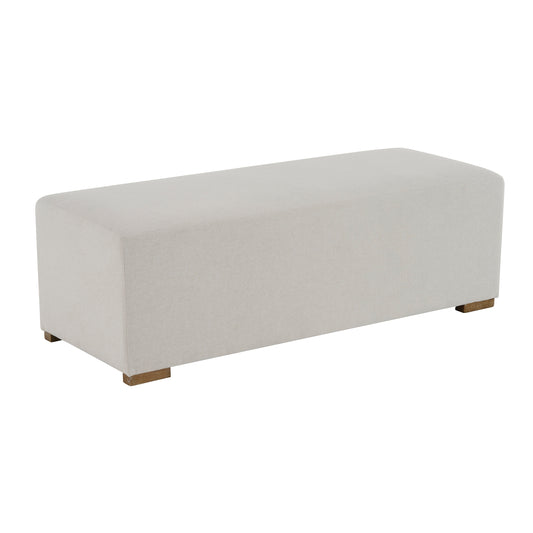 Simple White Long Ottoman, Practical Furniture for Living Room and Bedroom