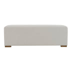 Simple White Long Ottoman, Practical Furniture for Living Room and Bedroom