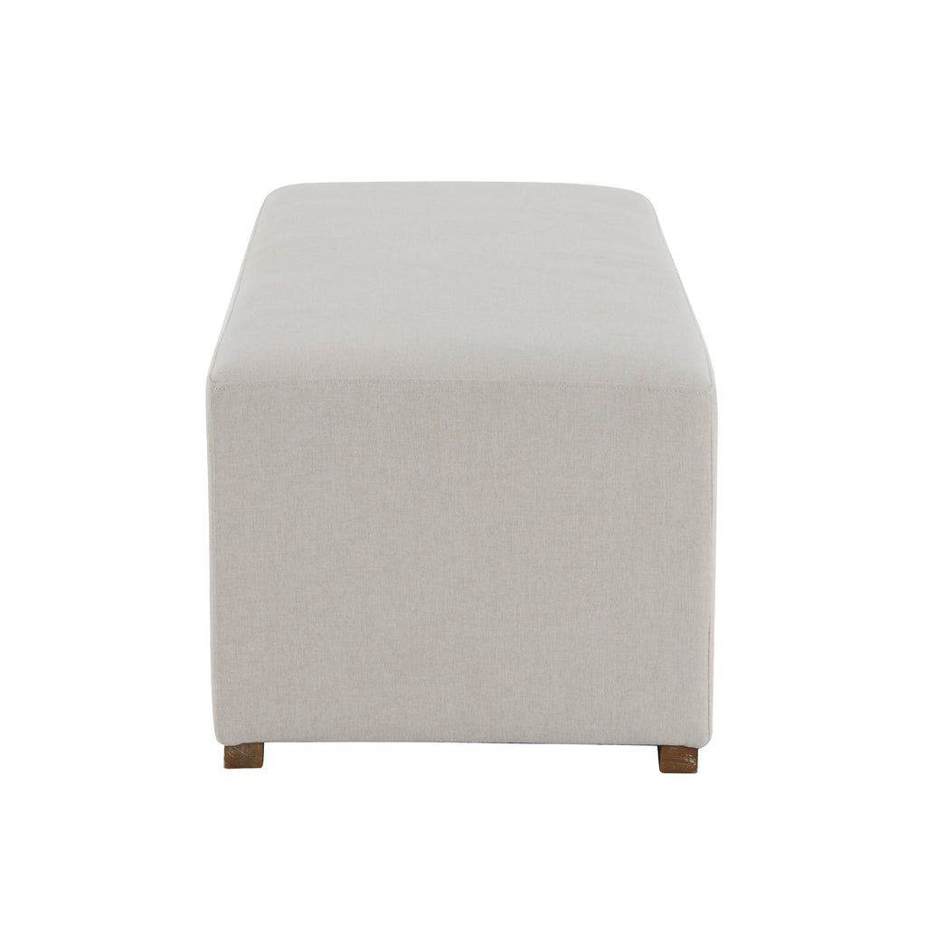 Simple White Long Ottoman, Practical Furniture for Living Room and Bedroom