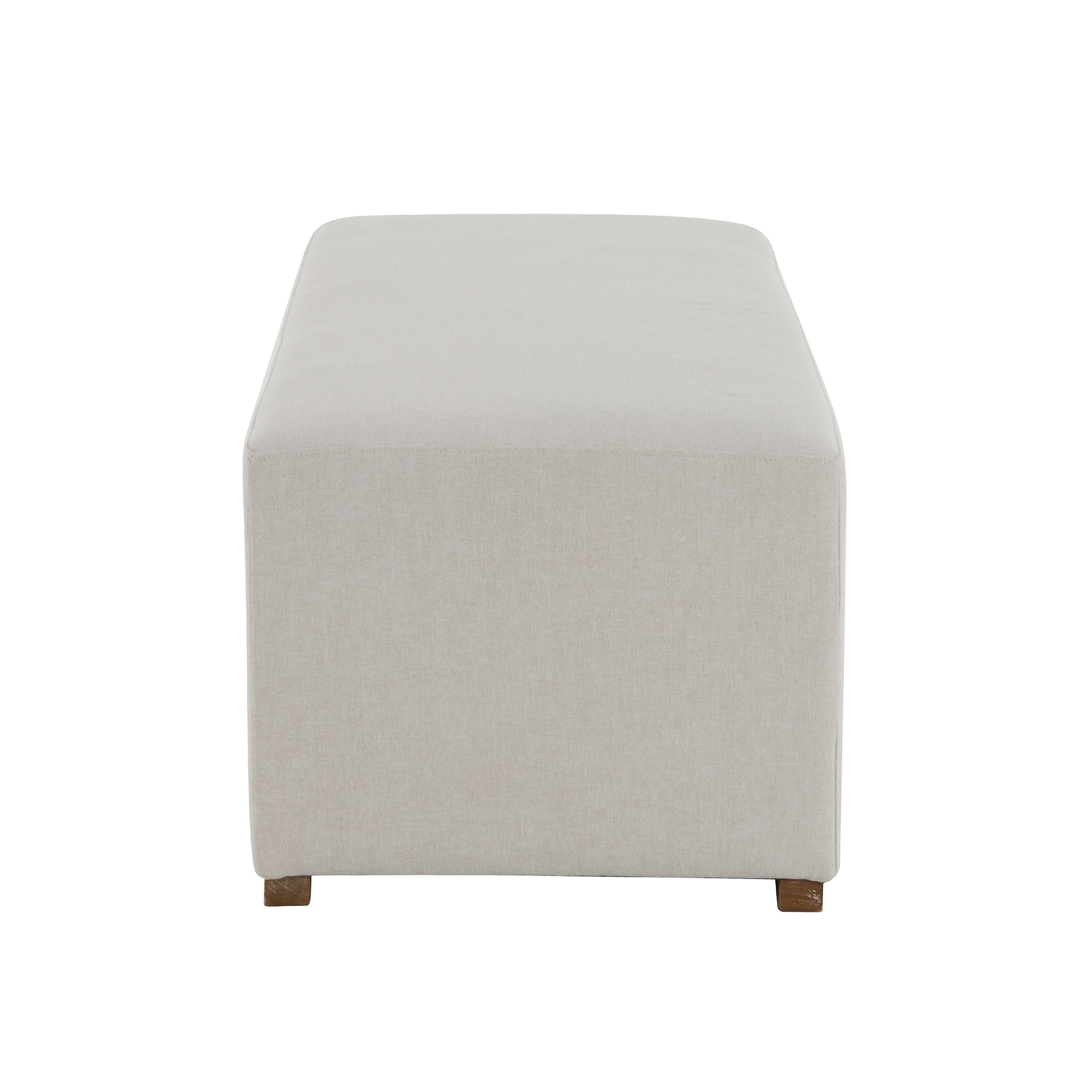 Simple White Long Ottoman, Practical Furniture for Living Room and Bedroom
