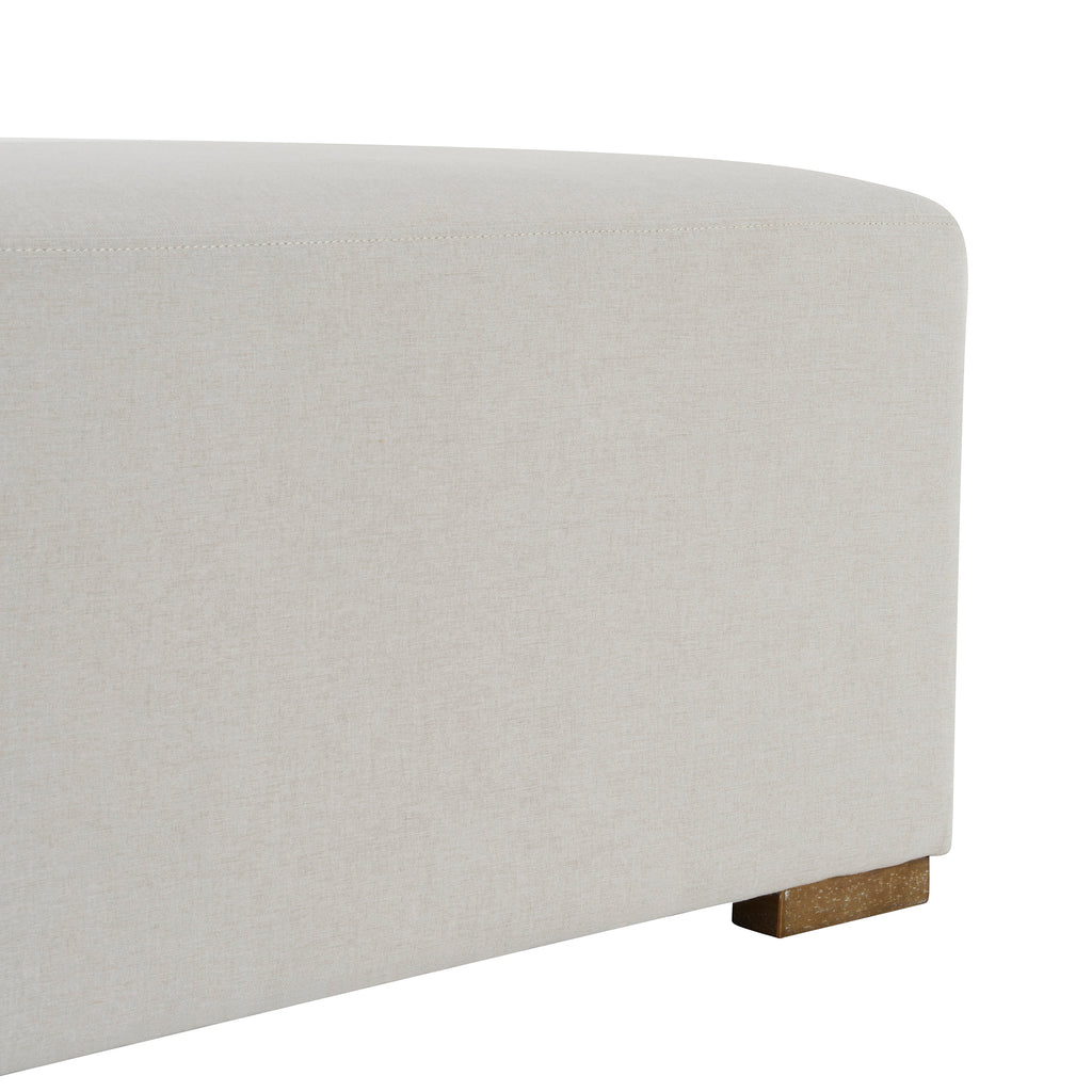 Simple White Long Ottoman, Practical Furniture for Living Room and Bedroom