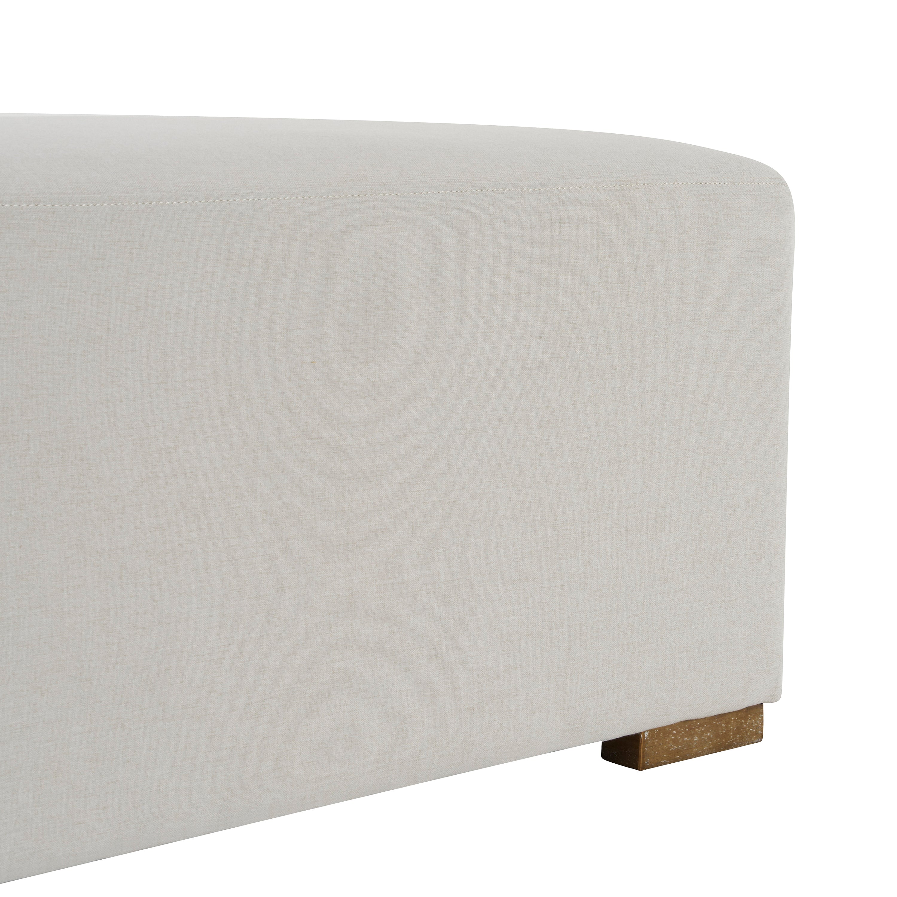 Simple White Long Ottoman, Practical Furniture for Living Room and Bedroom