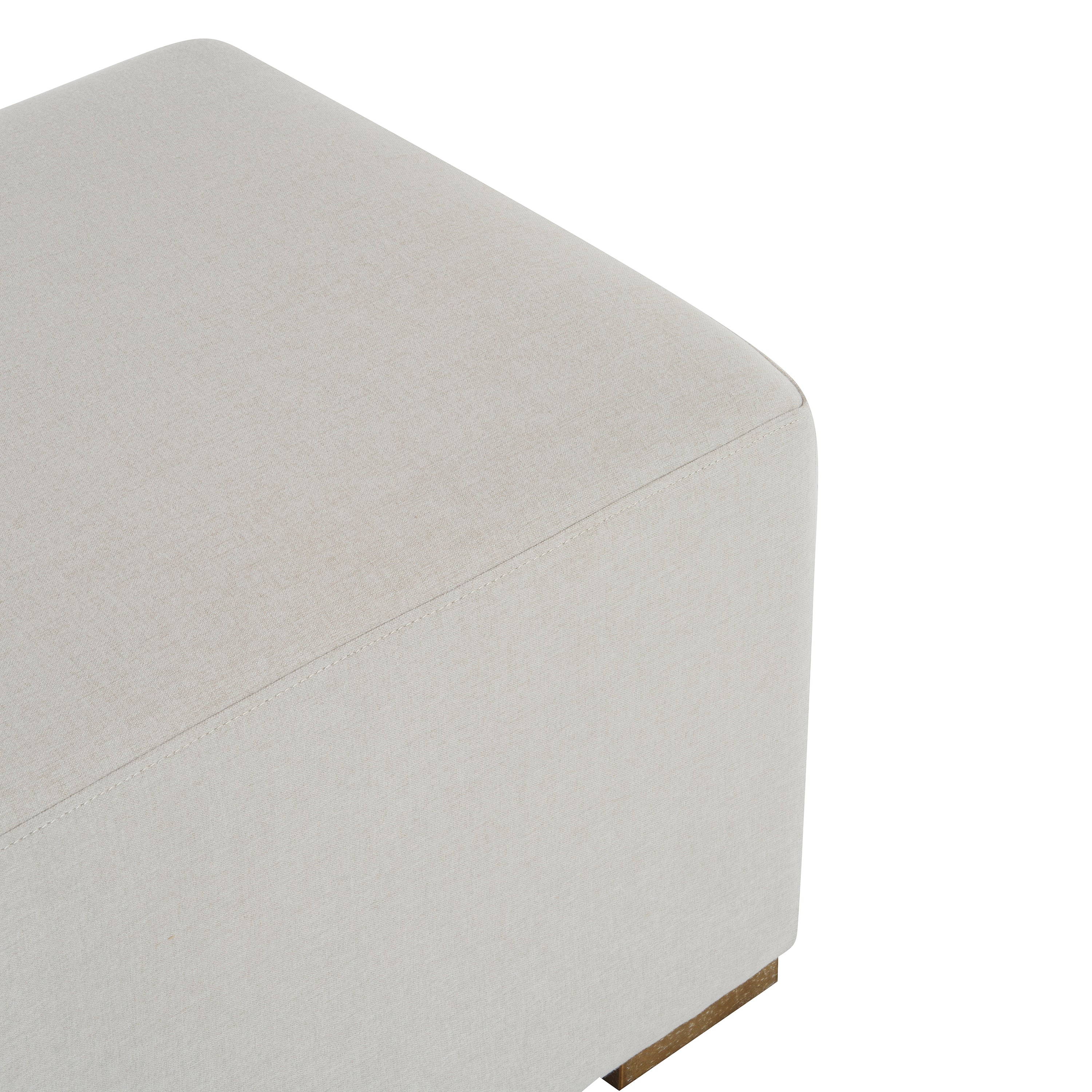 Simple White Long Ottoman, Practical Furniture for Living Room and Bedroom
