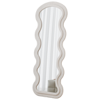 Flannel Full Length Wave Floor Mirror for Bedroom living room Hanging or Against The Wall(white)