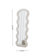 Flannel Full Length Wave Floor Mirror for Bedroom living room Hanging or Against The Wall(white)