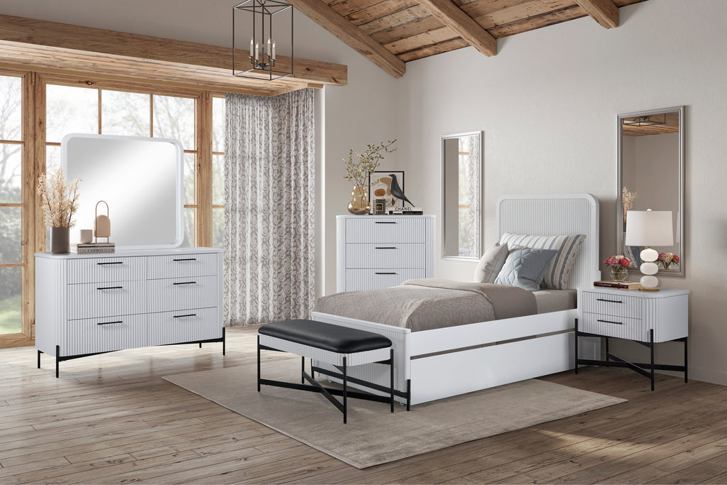 Full Ov Twin Trundle Bed - White