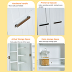 Elegant White MDF Kitchen Pantry with Adjustable Shelves.