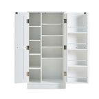 Elegant White MDF Kitchen Pantry with Adjustable Shelves.