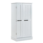 Elegant White MDF Kitchen Pantry with Adjustable Shelves.