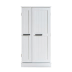 Elegant White MDF Kitchen Pantry with Adjustable Shelves.