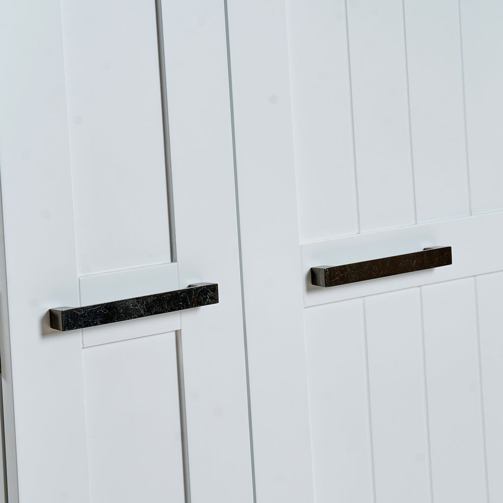 Elegant White MDF Kitchen Pantry with Adjustable Shelves.