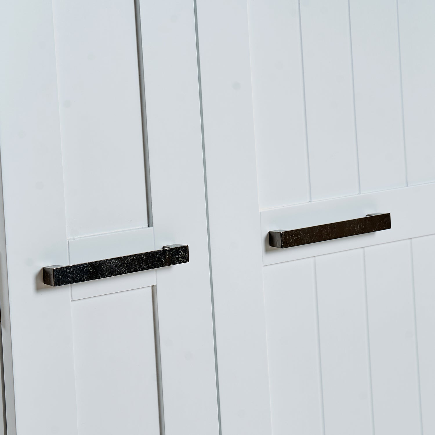 Elegant White MDF Kitchen Pantry with Adjustable Shelves.