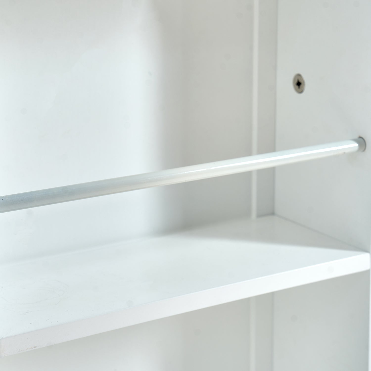 Elegant White MDF Kitchen Pantry with Adjustable Shelves.