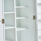 Elegant White MDF Kitchen Pantry with Adjustable Shelves.