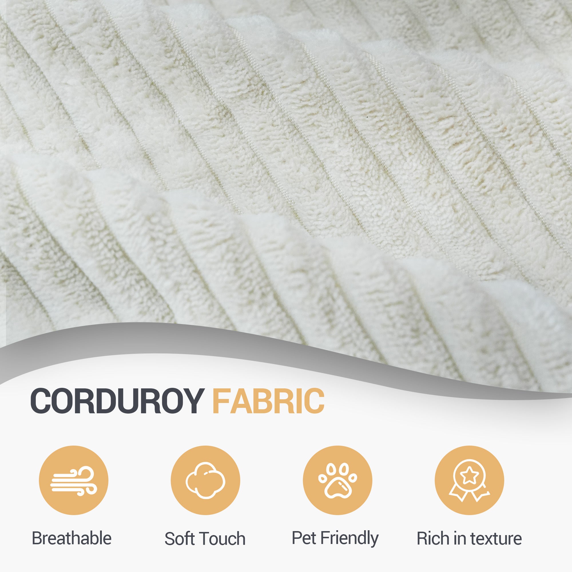 modular sofa can be converted into an oversized sofa bed Free conversion sofa set flexible configuration, soft corduroy cloud velvet fabric two person combination-white