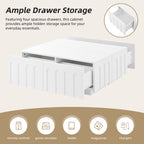 ON-TREND Elegant TV Stand & Coffee Table Set of 2, Multi-Functional Media Console with Arched Design for TVs Up to 80', Modern Dual Purpose Center Table with Drawers for Living Room, Bedroom, White