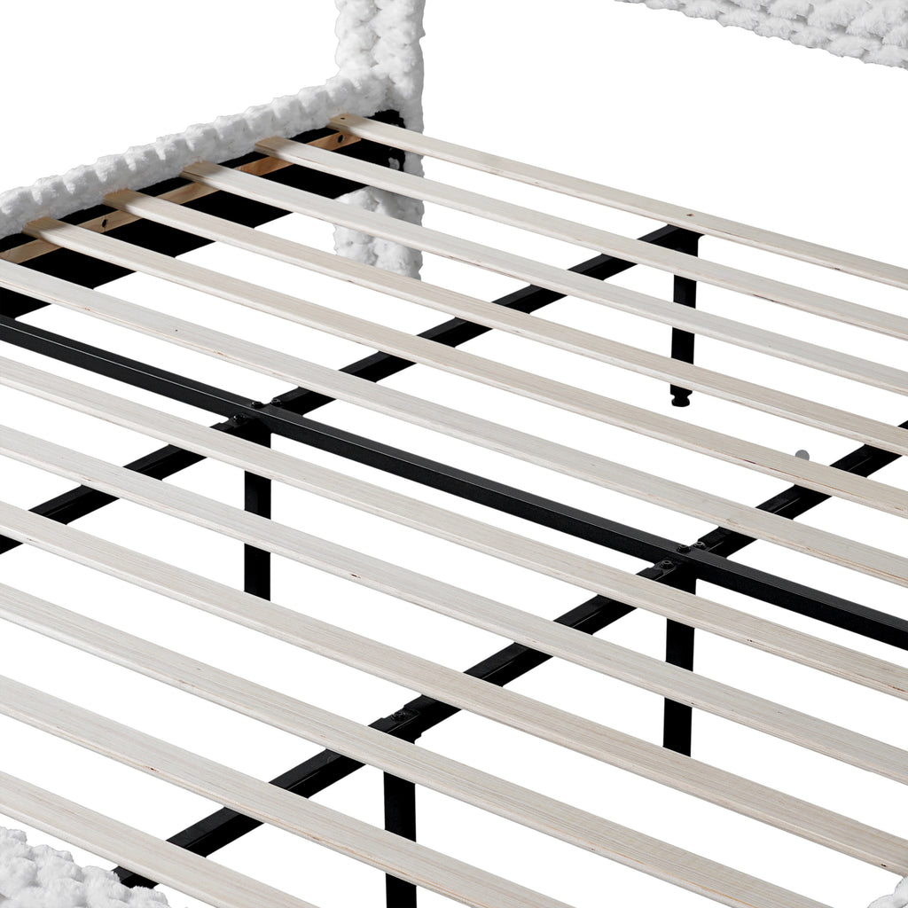 Simple Modern White Plush Soft Bed Comfortable Backrest Bedroom Bed,King Bed Frame