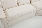 Elegant White Polyester Modern Minimalist Sectional Sofa.
