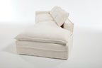 Elegant White Polyester Modern Minimalist Sectional Sofa.
