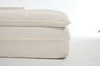 Elegant White Polyester Modern Minimalist Sectional Sofa.