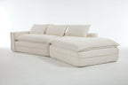 Elegant White Polyester Modern Minimalist Sectional Sofa.