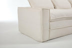 Elegant White Polyester Modern Minimalist Sectional Sofa.
