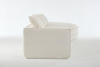 Elegant White Polyester Modern Minimalist Sectional Sofa.