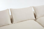 Elegant White Polyester Modern Minimalist Sectional Sofa.
