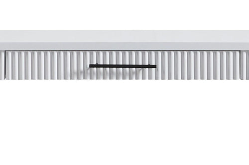 Elegant White Solid Wood Writing Desk with Reeded Fronts.