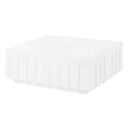 ON-TREND Elegant TV Stand with Arched Design for TVs Up to 80', Modern Dual Purpose Coffee Table with 4 Drawers, Multi-Functional Organizer Cabinet with Storage for Living Room, Bedroom, White