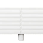 Stylish Thick Wavy Door TV Cabinet with Adjustable Shelves, Cream Style TV Stand with 4 Cabinets for TVs Up to 75', Solid Media Console with Cylindrical Legs and Cable Holes for Living Room, White