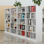 5 Shelf White Bookcase 60 inch Tall Wood Bookshelf for Bedroom