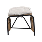 3 Pieces Wicker Outdoor Patio Furniture Set with Lounge Chair, Balcony Chairs Table Set with Cushions, Ottoman, Patio Conversation Sets for Garden ,Deck,and Porch, Black & Natural & Beige - Groovy Boardz