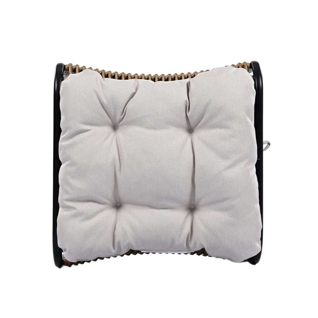 3 Pieces Wicker Outdoor Patio Furniture Set with Lounge Chair, Balcony Chairs Table Set with Cushions, Ottoman, Patio Conversation Sets for Garden ,Deck,and Porch, Black & Natural & Beige - Groovy Boardz