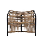 3 Pieces Wicker Outdoor Patio Furniture Set with Lounge Chair, Balcony Chairs Table Set with Cushions, Ottoman, Patio Conversation Sets for Garden ,Deck,and Porch, Black & Natural & Beige - Groovy Boardz