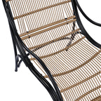 3 Pieces Wicker Outdoor Patio Furniture Set with Lounge Chair, Balcony Chairs Table Set with Cushions, Ottoman, Patio Conversation Sets for Garden ,Deck,and Porch, Black & Natural & Beige - Groovy Boardz