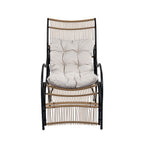 3 Pieces Wicker Outdoor Patio Furniture Set with Lounge Chair, Balcony Chairs Table Set with Cushions, Ottoman, Patio Conversation Sets for Garden ,Deck,and Porch, Black & Natural & Beige - Groovy Boardz