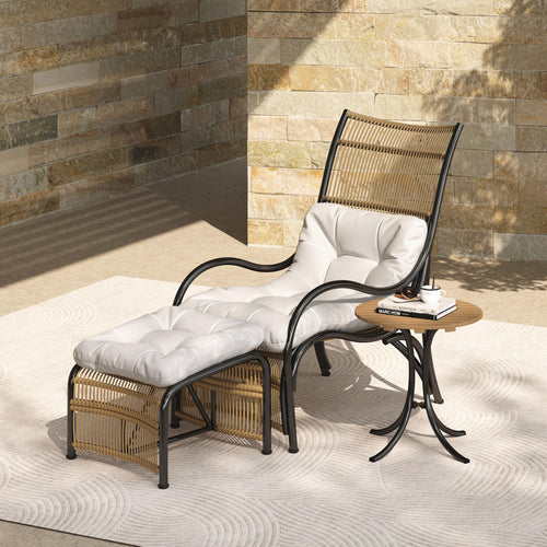 Elegant Wicker Patio Furniture Set with Cushions.