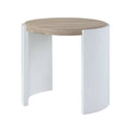 Zoma Oak & White High Gloss Finish End Table