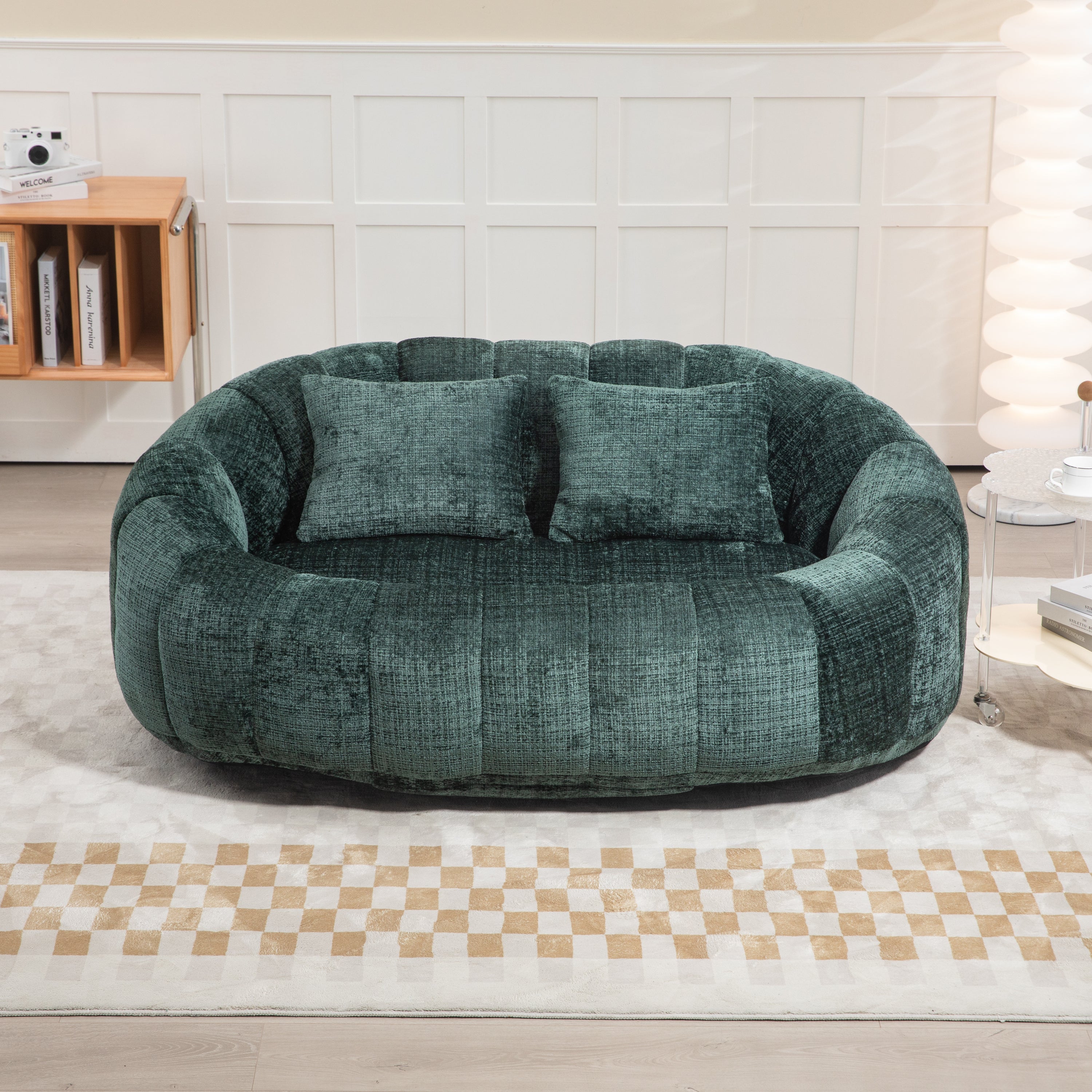 COOLMORE Bean Bag sofa Lazy Sofa Durable Comfort Lounger High Back Bean Bag Chair Couch for Adults and Kids, Indoor & Outdoor, Accent Floor Soft Lounge Chair  (Emerald chenille)